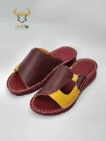 دمپایی زنانه تمام چرم طبی زنانه مدل SRT1-زرشکی